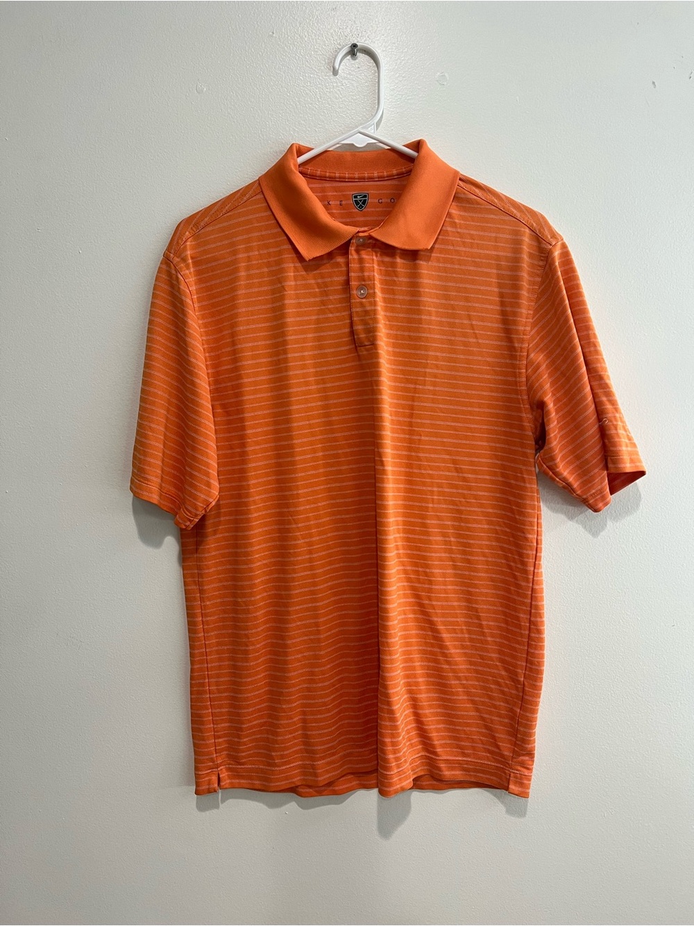 Nike Golf Men's Orange Striped Performance Polo